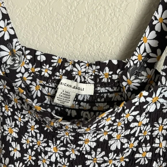 American Eagle Fitted Dress - Black/White Floral - Size S Tall. - Picture 5 of 5